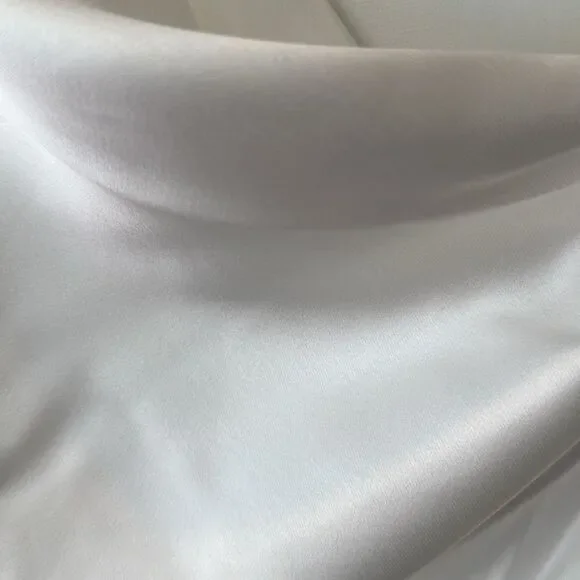 Amsale Draped Lustrous Satin One-Shoulder Midi-Dress In Color Ivory Size 6